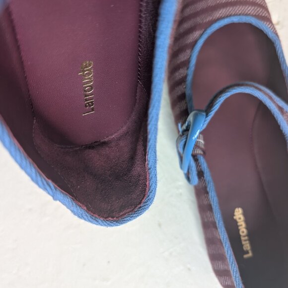 Larroudé Verona Stripe Ballet Flats Size 8.5 - Picture 7 of 11